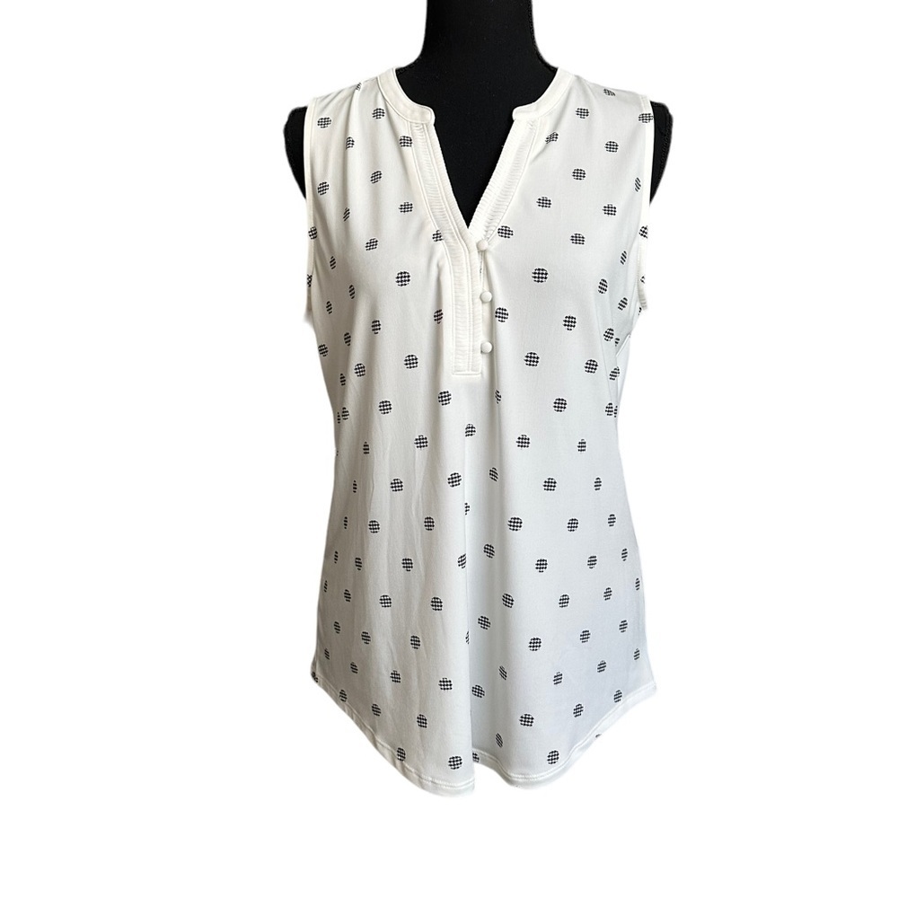 White House Black Market V-neck Sleeveless Blouse Size M